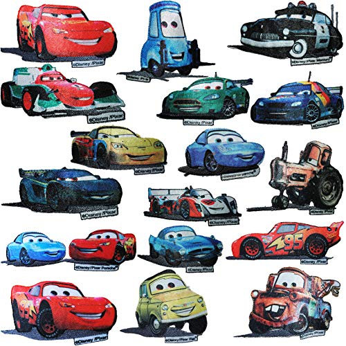 alles-meine.de GmbH Bügelbild - Cars - Auto - Lightning McQueen - 8,2 cm * 4,6 cm - Aufnäher/Applikation/Aufbügler - gestickter Flicken - Bügelflicken/Hosenflicken - Bügels..