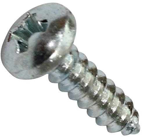 AERZETIX - Packung mit 100 Stück - selbstschneidende Schrauben - M3.5 x 13mm - verzinkter Stahl - Metall - runder Kopf - gewölbt - Kreuzschlitz Phillips - DIN7981 - DIY - C44629