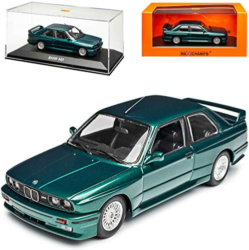 B-M-W 3er E30 M3 Coupe Grün Metallic 1982-1994 1/43 Minichamps Maxichamps Modell Auto mit individiuellem Wunschkennzeichen