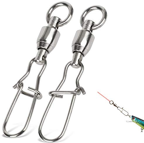 Fishing Sicherheits-Wirbel-Set Angeln Drehgelenk Edelstahl Karabiner Angelwirbel-Sortiment Kugellager Wirbel Angeln Kugellagerwirbel Für Raubfisch, Friedfisch, Karpfen, Hecht, Zander-20Stück (4#)