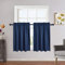 CAROMIO Cortinas de Panel Repelente al Agua Cortinas Modernas de Panel de Cocina con patrón en Relieve Cortinas Cortas para Ventanas pequeñas Cortina Corta, 2 x W 76 cm x H 91cm, Azul, Juego de 2