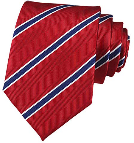 Rosiika Cravates de mariage tissées modernes à rayures pour homme, rouge/bleu, taille unique 2107r-044