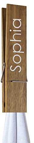 Jumbo Pince à Linge nom personnalisé Pince à Linge en Bois Porte-Serviettes géant épingles à Linge décoration de Mariage Cadeau Bricolage Artisanat pour Salle de Bain buanderie