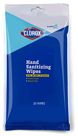 Clorox Pro Alcohol Free Hand Wipes with BZK - Gentle Sanitizing Wipes Serve as Travel Essentials & On-The-Go Cleaning - Disinfecting Sanitizer Solution for School Supplies & Office Use, 20 Count