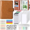 A6 Budget Binder Budget Planner, 37Pcs 6 Löcher Ringbuch Notizbuch mit Binderumschlägen, Budgetblätter, Etikettenaufklebern, Herrscher, Geld Aufbewahrung ​Sparbuch für Reisen und Tagebuch (Braun)