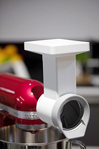 Jupiter Gemüseraffel-Vorsatz, kompatibel mit KitchenAid, Gemüseschneider, Käsereibe, Allesschneider, Obstschneider, Edelstahl