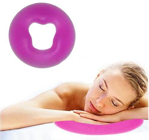 Tiamu Silikon Massagekissen Kopfstütze, Spa Kopfteil Gesichtskissen Auflage Massageliege, Massage-Bett Kopfpolster Kissen, SPA Beauty Hautpfleg -Kissen, Massage Kissen Wiege, Violett