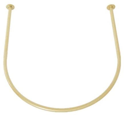 LXHONG Tringle en Métal De Magasin De Vêtements - Cabine D'essayage Vestiaire Avec Rideau De Voie - Étagère À Anneaux en Forme De U (Couleur : Gold, Taille : 80x80cm)