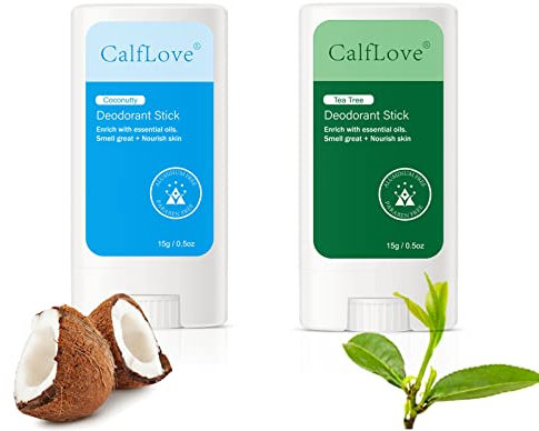 Joyeee Deo Ohne Aluminium für Frauen, Deodorant Damen Stick mit Frischem Duft, Tea Tree and Coconut Fragrance, Sorgt für Schutz vor Geruch, 12 h Schutz, Vegan, 2 x 15 Gramm