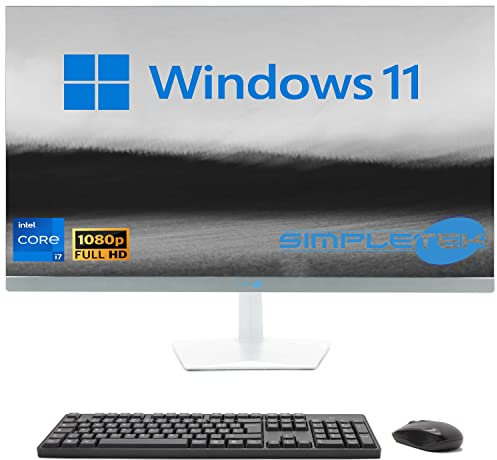 SIMPLETEK - PC All in One 24 FHD Core i7 Up to 3.60GHz Windows 11 | 16GB RAM SSD 960GB | Integrated Webcam HDMI - Mouse and Keyboard included