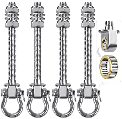 Benelabel 4piezas Pernos Soporte Anclaje de Techo 22.5cm, Suministros para Colgar, Soporte Saco Boxeo, Soporte saco Boxeo pared Juegos para Interior Exterior Silla Cuerda Yoga, Saco Arena, 1500 Libras