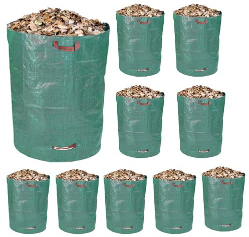 Schramm® 10 Stück Gartensäcke 272 L Polypropylen Gewebe PP Gartensack Garten Sack Säcke Big Bag Laubabfall