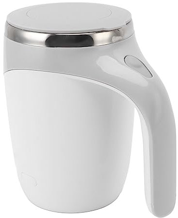 Qcwwy Tazza da caffè Autoagitante, Funzionamento Facile con Rivestimento in Acciaio Inossidabile, Tazza Autoagitante, Ricarica USB, Lavabile, Resistente al Calore per Ufficio (Bianco)
