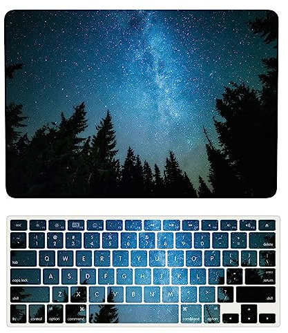 Laptop Cover Compatible with New MacBook Air 13 inch with Retina Display Touch ID Model M1 A2337 A2179 A1932 Released in 2020 2019 2018, Protective Hard Shell Case & Keyboard Cover, Starry Night