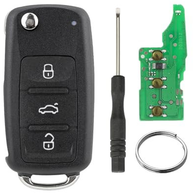 Für Volkswagen MK6 VW Golf Polo Tiguan Passat Touareg Seat Skoda Schlüssel mit 48 Chip Mit Schraubendreher und Schlüsselring FCID 5K0837202AD 433MHZ vw Schlüssel