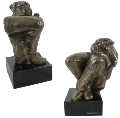Art-Dog Dog Marmor Statue - Unique Edition ArtDog Collection - Handmade Cold Cast Bronze Sculpture for Dog Lovers Indoor- Dog Figurine - Statue Boxer III
