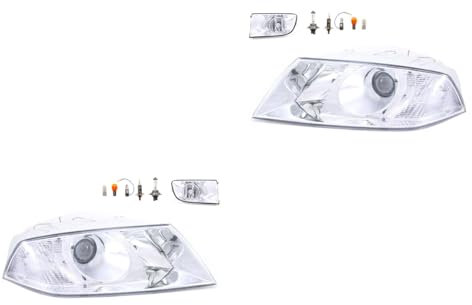 Johns, Scheinwerfer Satz Halogen Front kompatibel zu Skoda Octavia 1Z 04-08 DE H1 H7 Links & Rechts + Nebelscheinwerfer + Leuchtmittel