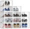 MYHMCT Cajas de Zapatos, Juego de 12 organizadores de almacenamiento, Contenedores Organizadores de Zapatos con tapas para Mujeres/Hombres, Caja Zapatero Plástico Plegable y Apilable