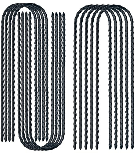 SZENSANG Anti-Rost Erdanker Trampolin U-förmige Bodenanker Schwerlast Metall 300mm lang, für Die Sicherung Von Zaun, Camping Outdoor (20 Stück)