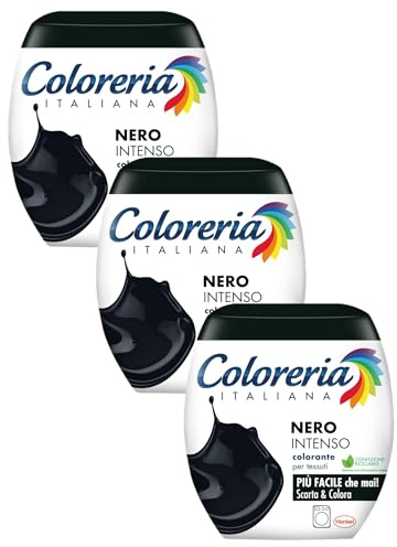 Coloreria Italiana Grey Colorante Tessuti e Vestiti in Lavatrice, Nero Intenso, 1 Confezione (Confezione da 3)