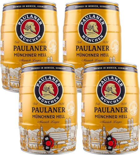 PAULANER Münchener Hell - 4pz Fustini da 5L con Spillatore Rubinetto integrato (4)