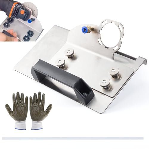 Supporto per Smerigliatrice Angolare per Taglio di Piastrelle a 45° -con Tubo e Guanti,Supporto per Smerigliatrici Angolari Di Tipo 100,Utensile smussato a 45 gradi,Staffa di Taglio