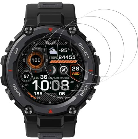 Beukei Panzer Schutz Glas für Amazfit T-Rex 2/ T-Rex Ultra Outdoor, 4 Stück Handyfolie, [9H Härte][Blasenfrei][Anti-Kratzen][HD Klare] Glass