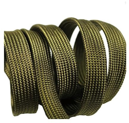 LEFTART Funda de Cable Trenzada de algodón Verde de 10 Metros, for Cable de Audio de Potencia, Funda Trenzada con Amortiguador Especial, Piezas de Fundas de Tubo de Cable(25mm Flat Size)
