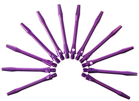 WESIEVYA 12pcs 45mm Metal Shaft for Darts Purple Aluminum Alloy Thread Stems Sturdy Dart Accessories for Professional Players and Enthusiasts
