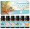 SoulOrigin Ätherisches Öle Set Strandöl, Duftöl Set für Öldiffusoren, Duftöle für Seifenkerzen Herstellung 6x10ml - Ocean Spray, Pina Colada, Island Life, Salziges Meer und Sonnenschein