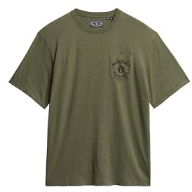 Superdry Herren The Merchant Store – T-Shirt mit Grafik Blassolivgrün XL