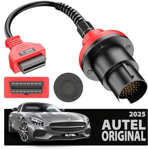 Autel Original Adapter für Benz 38 Poliger Stecker auf 16 Polige Buchse, OBD2 Diagnoseadapter für Mercedes Benz, Konvertiert 38-Pin Stecker auf 16-Pin OBDII, Funktioniert mit MK808 MP808 MK908 MS906