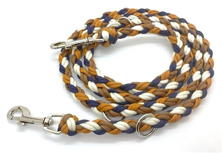Leine passen zum Annyx Geschirr für Hund Blaubeere, Nylon Paracord oder Leder in verschiedenen Längen (3,0 Meter, Lukas)
