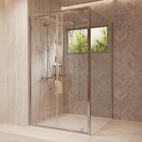 OLIMPO DOCCE - Box doccia due lati saloon dentro o fuori trasparente h195 6mm Java - 70x90