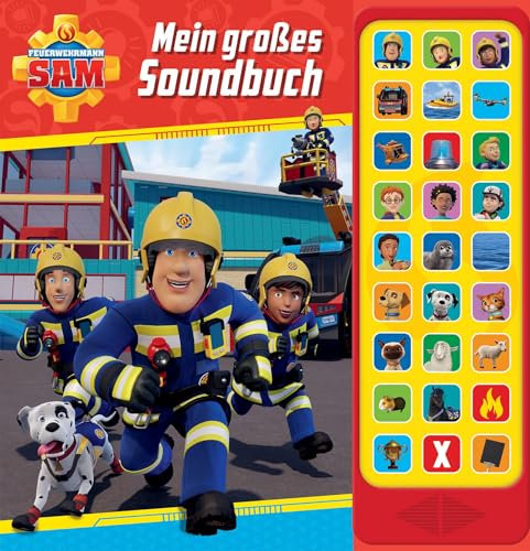 Feuerwehrmann Sam - Mein großes Soundbuch - 27-Button-Soundbuch - Hardcover-Buch mit 27 Geräuschen