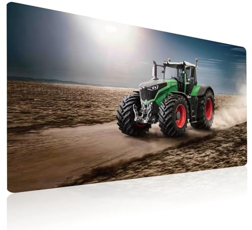 Lernen Schreibtischunterlage für Kinder 70x40cm - Traktor Trecker - Lernunterlage Wasserfest und Abwischbar aus Silikon ähnliches Leder (Thema Traktor)(I)