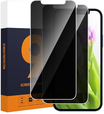 Carantee Schutzfolie für Panzerglas für iPhone 12 Mini 5G Sichtschutz, 9H Härte Sichtschutzfolie, 2,5D Kante Blickschutzfolie, Blasenfrei, 2 Stück Privatsphäre Anti-Spy iPhone 12 Mini Displayschutz