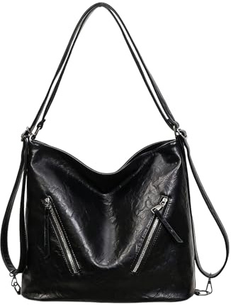 ZYOUQI Multifunktionaler PU-Rucksack für Pendler, Reisen und den täglichen Gebrauch, mit mehreren Fächern, Schultertasche, verstellbarer Riemen
