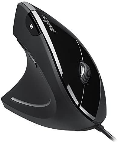Perixx Perimice-513L - Mouse ergonomico verticale con cavo per mancini, 6 pulsanti, prevenzione delle TMS
