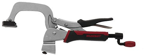 Milescraft 4006 3in Bench Clamp – Heavy Duty Hold Down Clamp with Non-Marring Rubber Pad for Use with T-Tracks, Clamp Tables & Clamp Plates on Different Woodworking Projects, 3, Black Metallic
