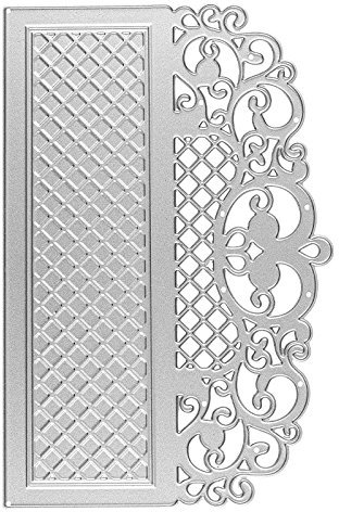 Ideen mit Herz Präge- & Stanzschablone, Bordüre 1, 14,3cm x 9,4cm, passend für gängige Präge- & Stanzmaschinen | Schablone zum Gestalten von Zierkanten