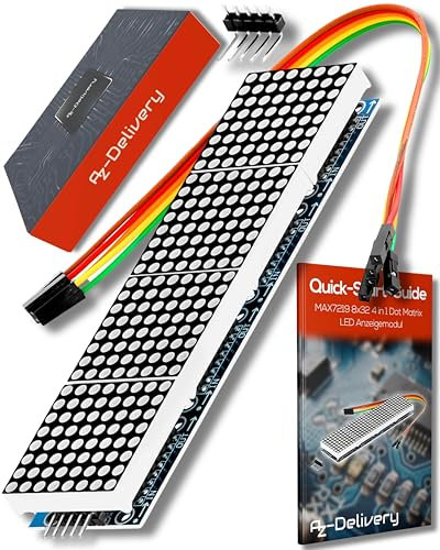 AZDelivery 3 x MAX7219 8x32 4 in 1 Dot Matrix LED Display Modul Anzeigemodul kompatibel mit Arduino inklusive E-Book