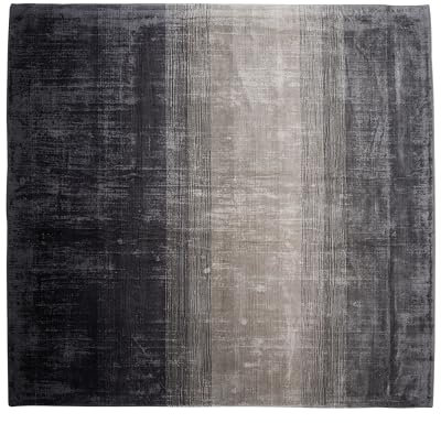 Teppich Viskose Gradient grau-schwarz 200x200 cm Modernes Design Ercis