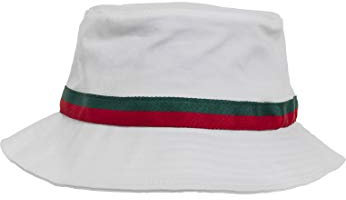 Flexfit Fischerhut Stripe Bucket Hat, white/firered/green, one size, 5003S
