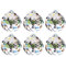 Nuptio 40mm Prisma de Bola Octogonal de Cristal Transparente 6 Piezas - Cuelgan Facetadas Suncatcher Colgante para Lámpara de Techo, Feng Shui, Casa de la Boda, Decoraciones de Oficina