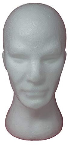 1 pz Espositore TESTA UOMO BIANCA POLISTIROLO cappello parrucca casco