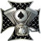Shirtmatic Skull Totenkopf Buckle Gürtelschnallen Biker Rocker Rockabilly (V2 Eisernes Kreuz)