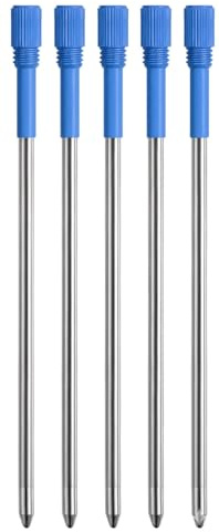 Pen Refills for Quality Metal Diamond Ballpoint Pen (5 x Blue Ink)