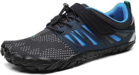 SAGUARO Barfußschuhe Herren Fitnessschuhe Damen Barfussschuhe Schnell Trocknend Traillaufschuhe rutschfest Unisex Aquaschuhe Atmungsaktiv Leicht Sommer Outdoor Wasserschuhe Blau 41 EU