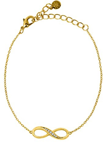 VIASOUL® Armband Infinity I Unendlichkeitszeichen Kette für Damen I Mit 585er Gold überzogen I Die Original Unendlichkeit Armkette (Gold)